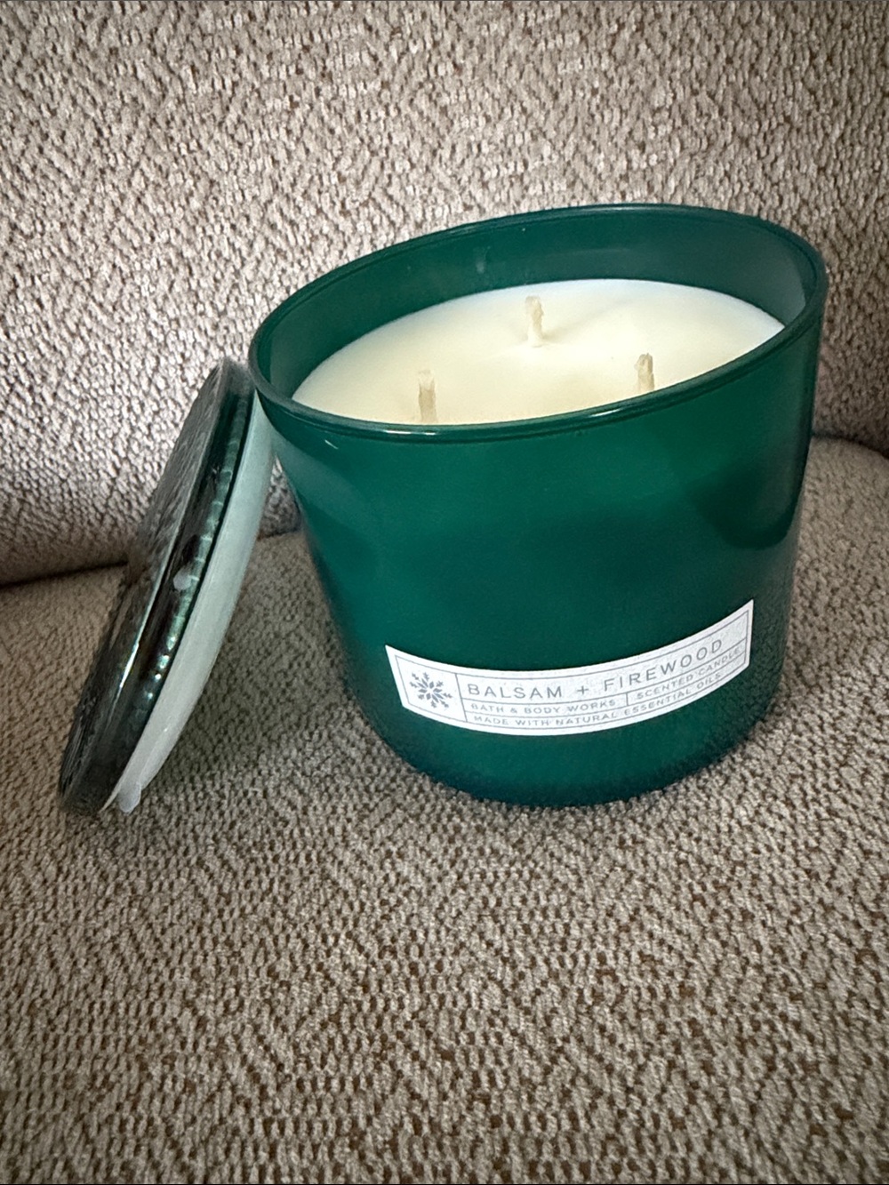 Bath & Body Works Green Balsam + Firewood 3-Wick Candle